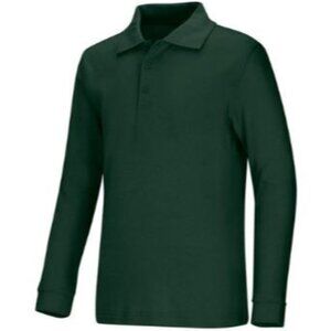 Classroom 58734 Adult Unisex Long Sleeve Interlock Polo Green